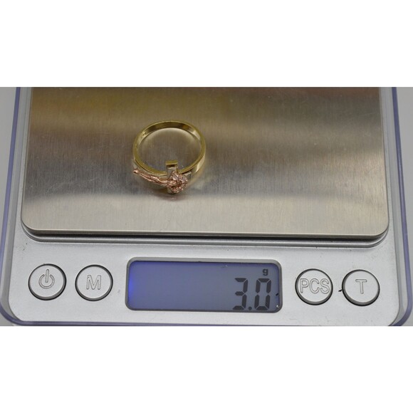 Real 10k Solid Yellow Gold Tri-Color Jesus Cross Cz Crucifix Ring 12mm All Size - Picture 3 of 5